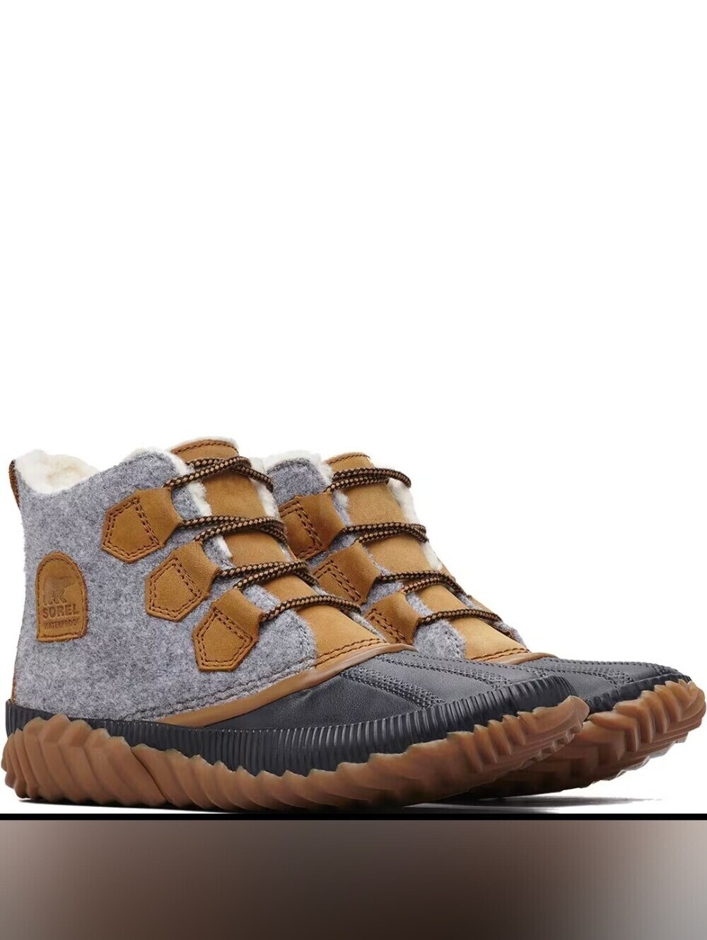 Sorel Women's Out 'N About Plus Lace Up Waterproof Boots In Quarry